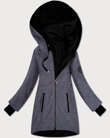 Cienka kurtka damska na podszewce S'West granatowa-paseczki (B8541-26)