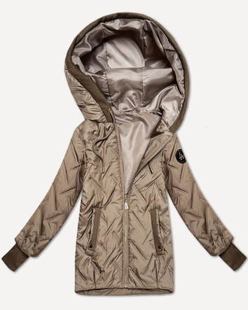 Damska kurtka z dzianinowymi wstawkami S'West beżowa (B8561-12)