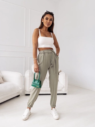 Spodnie damskie bojówki khaki (8266)