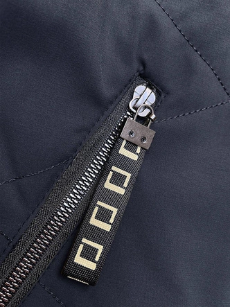 Krótka kurtka damska ze stójką granat (5M3161)