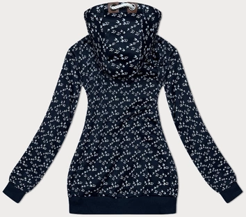 Sportowa bluza z kapturem w jaskółki granatowa (2309)