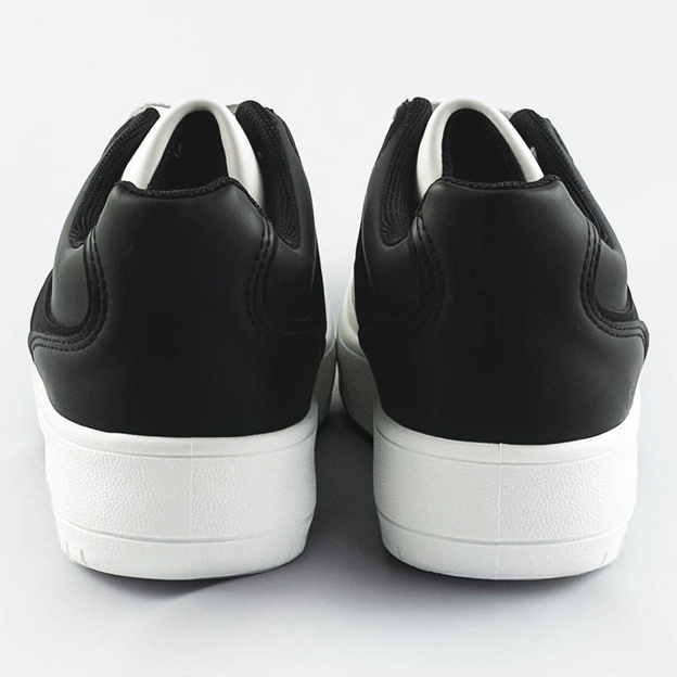 Dwukolorowe sneakersy damskie biało-czarne (xwh2120x)