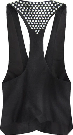 KRÓTKA ELEGANCKA KAMIZELKA CZARNA (X1228X)