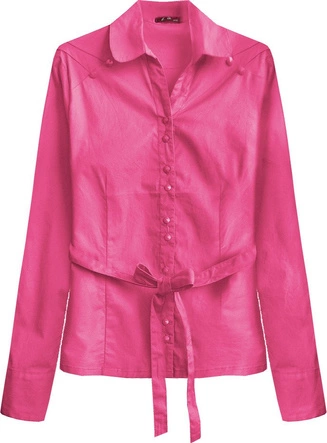 BAWEŁNIANA KOSZULA Z PASKIEM RÓŻOWA (1017)