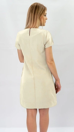 Trapezowa sukienka beżowa (435art)