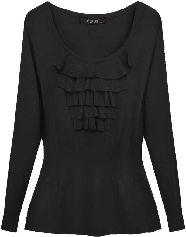 SWETER Z ŻABOTEM CZARNY (1527)