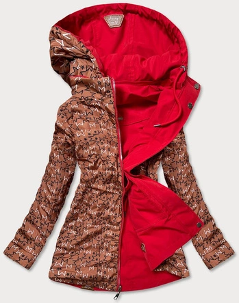 Damska kurtka parka/pikowana dwustronna czerwona (can-621)