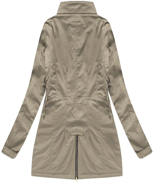 DWUSTRONNA KURTKA Z KAPTUREM BEŻOWA (XW610X)