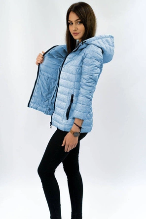 PIKOWANA KURTKA Z KAPTUREM BŁĘKITNA (7211)