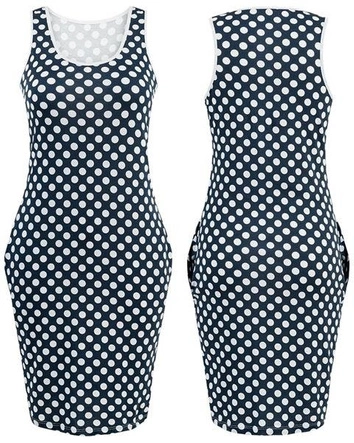 SUKIENKA W GROCHY GRANATOWA (1573)