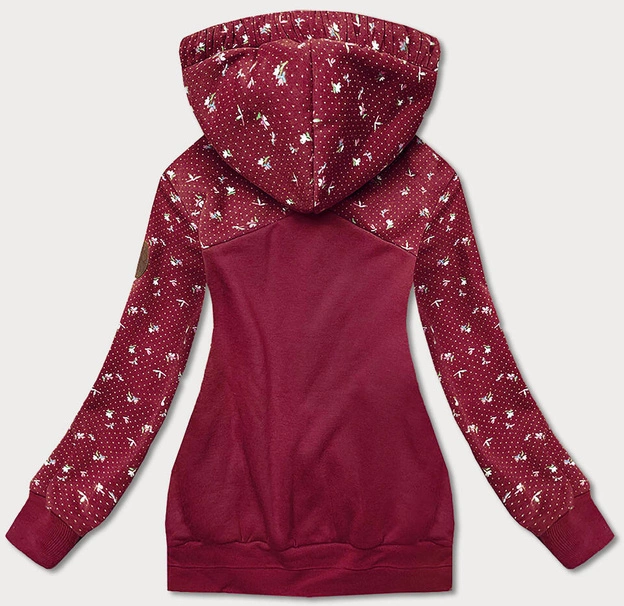 Bluza damska z kwiatuszkami bordowa (AMG828)