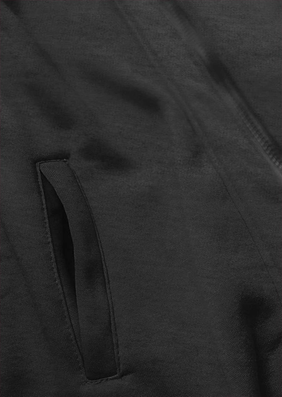 Długa damska bluza rozpinana grafitowa (AMG815)