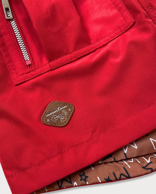 Damska kurtka parka/pikowana dwustronna czerwona (can-621)