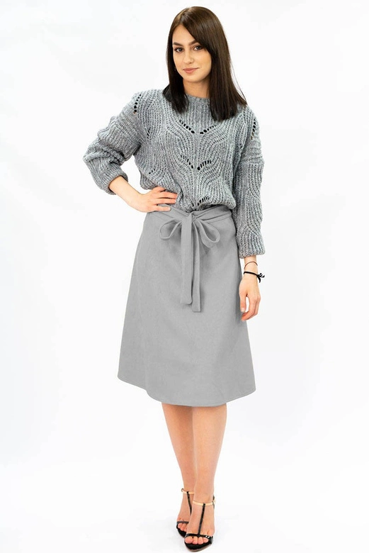 ROZKLOSZOWANA SPÓDNICA JASNOSZARA (537ART)