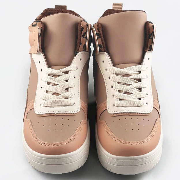 Damskie sneakersy za kostkę beżowe (wh2122)