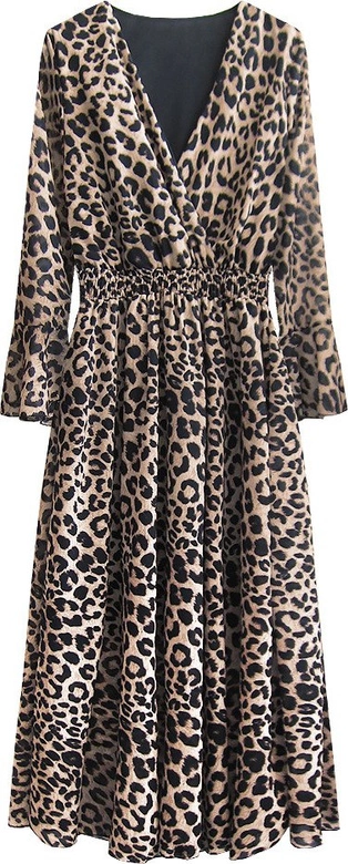 SUKIENKA Z KOPERTOWYM DEKOLTEM BRĄZOWA (459ART)