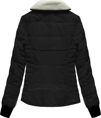 KURTKA Z KOŁNIERZEM CZARNA (4420)