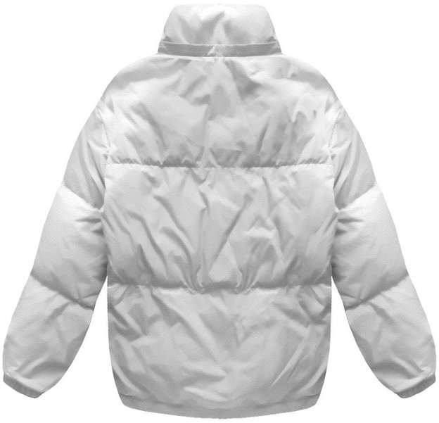 Krótka kurtka damska zimowa z puchem naturalnym biała (7113)