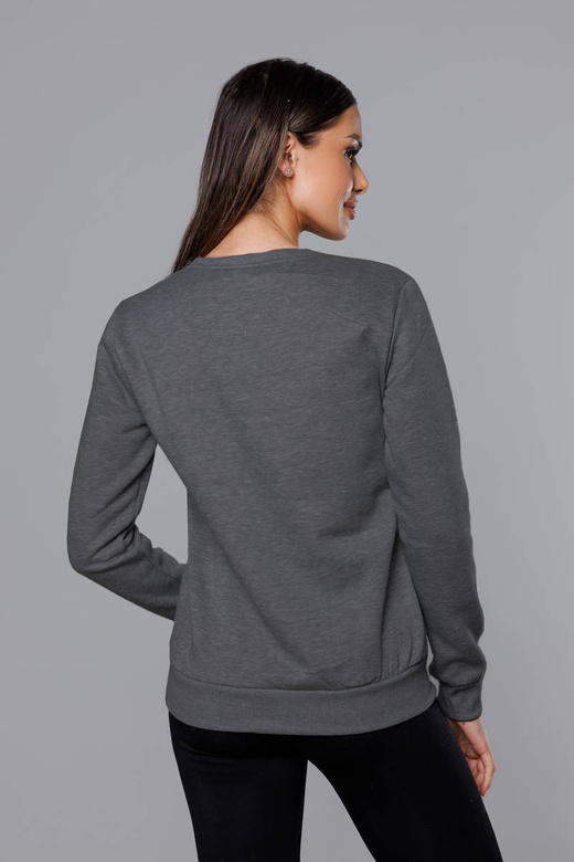 Bluza dresowa damska ze ściągaczami grafitowa (w01-5)