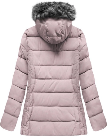 PIKOWANA KURTKA Z KAPTUREM JASNORÓŻOWA (R9505)