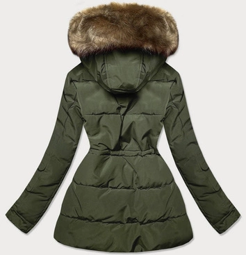 Damska parka zimowa na misiu khaki / brąz (w560)
