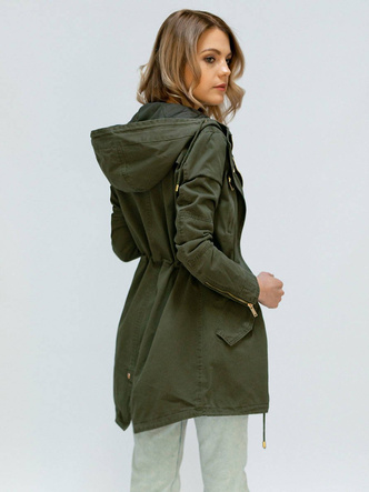 PARKA Z KAPTUREM KHAKI (X7099X)