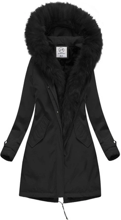 GRUBA ZIMOWA KURTKA DAMSKA Z KAPTUREM CZARNA (CARMEN)