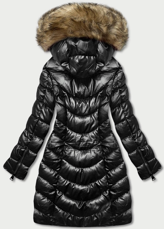 Puchowa kurtka zimowa damska czarna (M-21006)