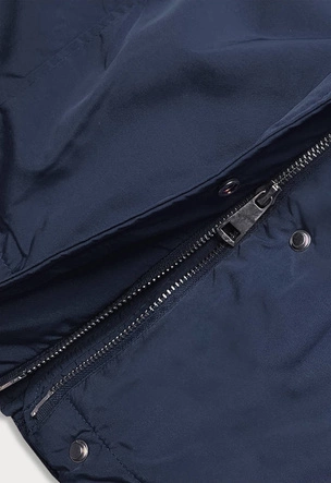 Zimowa kurtka damska granatowa (m21309)