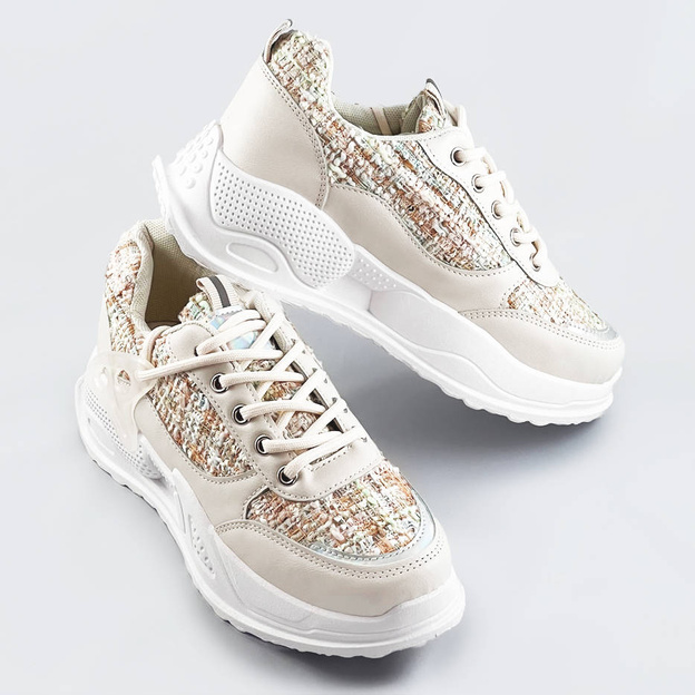 Buty sportowe damskie beżowe (7003)