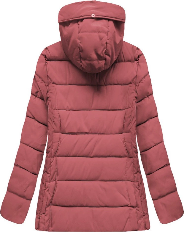 PIKOWANA DAMSKA KURTKA ZIMOWA Z KAPTUREM RÓŻOWA (XB9503X)