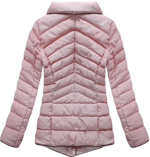 PIKOWANA DAMSKA KURTKA ZIMOWA Z KOŁNIERZEM ANTYCZNY RÓŻ (B1058)