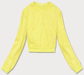 Cienka krótka bluza dresowa damska żółta (8B938-33)