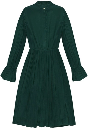 ZWIEWNA PLISOWANA SUKIENKA BUTELKOWA ZIELEŃ (136ART)