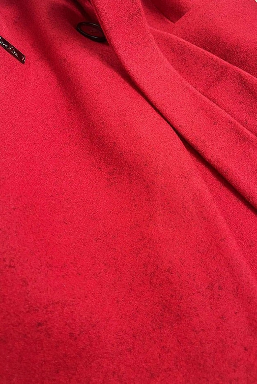 KLASYCZNY DAMSKI PŁASZCZ Z DOMIESZKĄ WEŁNY CZERWONY (2715)