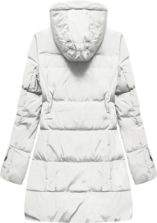KURTKA Z KAPTUREM I KIESZENIAMI BIAŁA (X1266X)