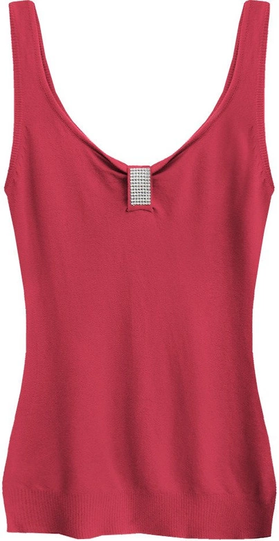 SWETERKOWA BLUZKA NA RAMIĄCZKACH CZERWONA (1125)