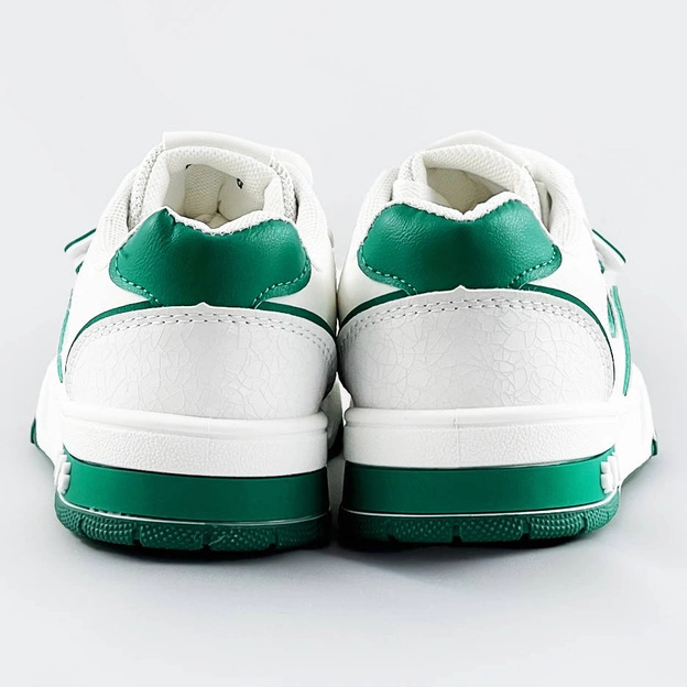 Damskie adidasy dwukolorowe biało-zielone (ad-585)