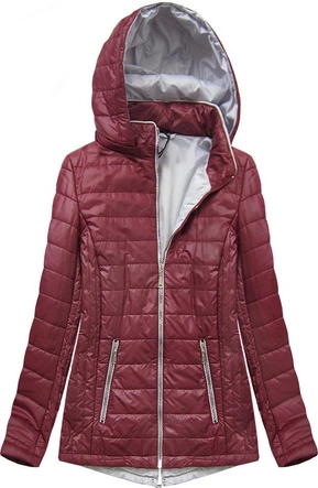 PIKOWANA KURTKA Z KAPTUREM BORDOWA (B2621)