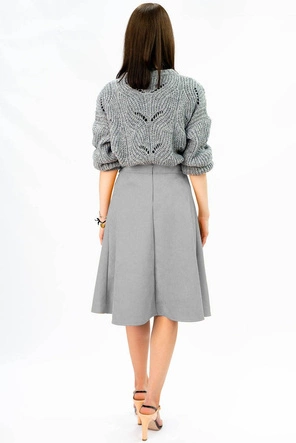 ROZKLOSZOWANA SPÓDNICA JASNOSZARA (537ART)