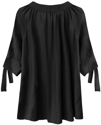 KRÓTKA BLUZKA Z GUZIKAMI CZARNA (252ART)