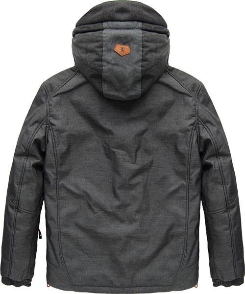 KURTKA ZIMOWA Z MEMBRANĄ GRAFITOWO-CZERWONA (CN56)