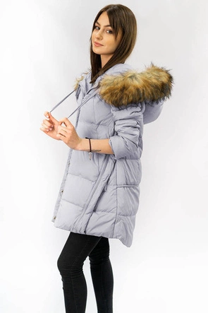 KURTKA DAMSKA ZIMOWA Z PUCHEM NATURALNYM WRZOSOWA (8061)