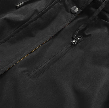 Dwustronna kurtka parka damska czarno/żółta (w703big)