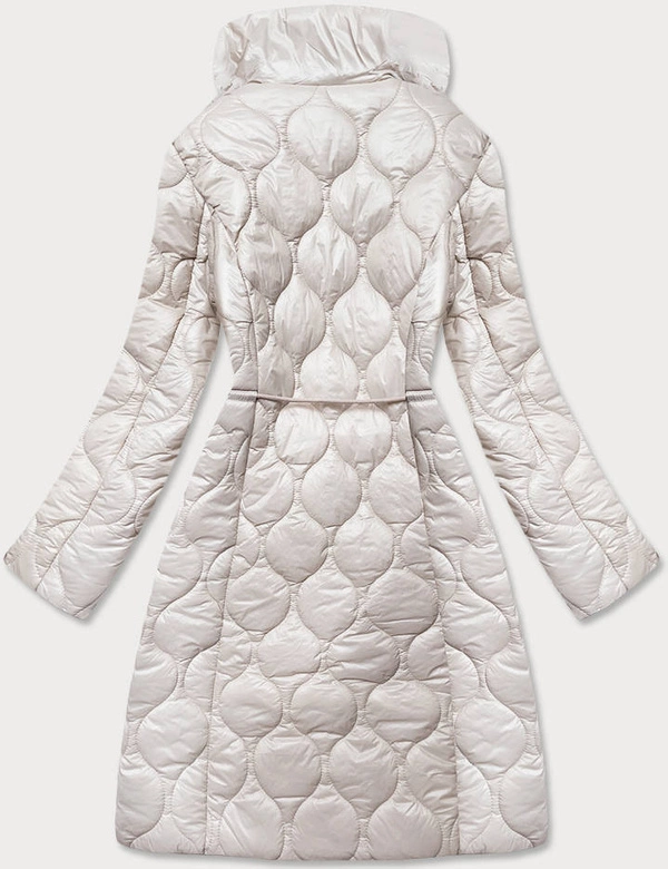 Damska kurtka pikowana ze stójką jasny beż (ag8-001)