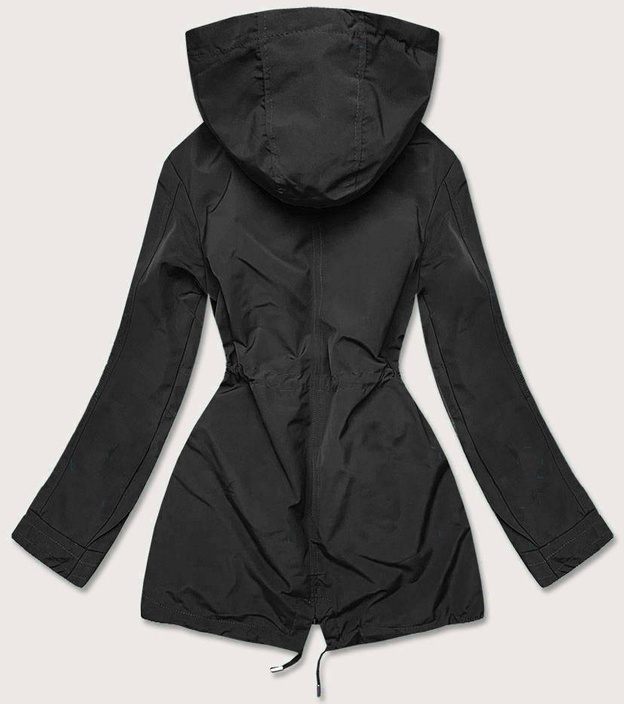 DWUSTRONNA KURTKA PARKA DAMSKA CZARNO-SZARA (XW581BIGX)