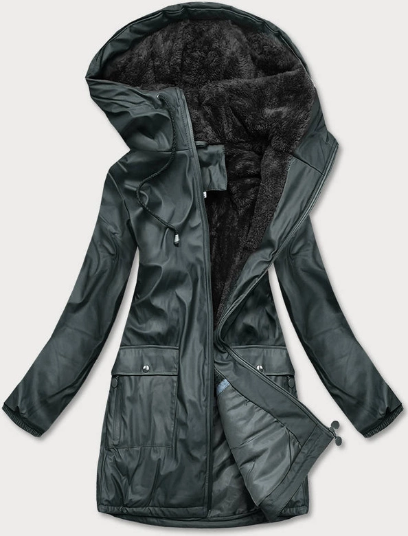 WODOODPORNA KURTKA DAMSKA TYPU SZTORMIAK CZARNOZIELONA (H1000-01)