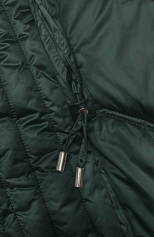 Taliowana długa kurtka zimowa zielona ciemna S'west (B8201-10)