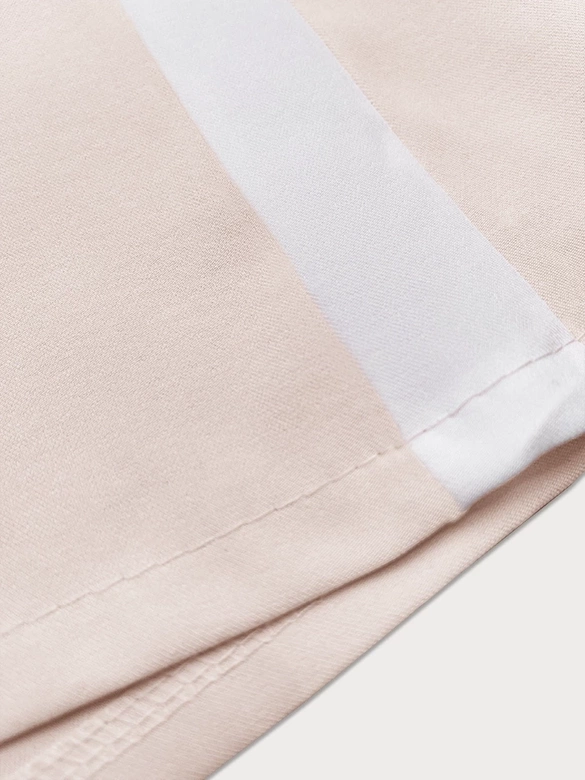 Luźne spodnie damskie z lampasami jasny beż (764ART)