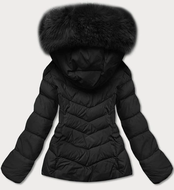 Krótka kurtka damska zimowa czarna (TY043-1)